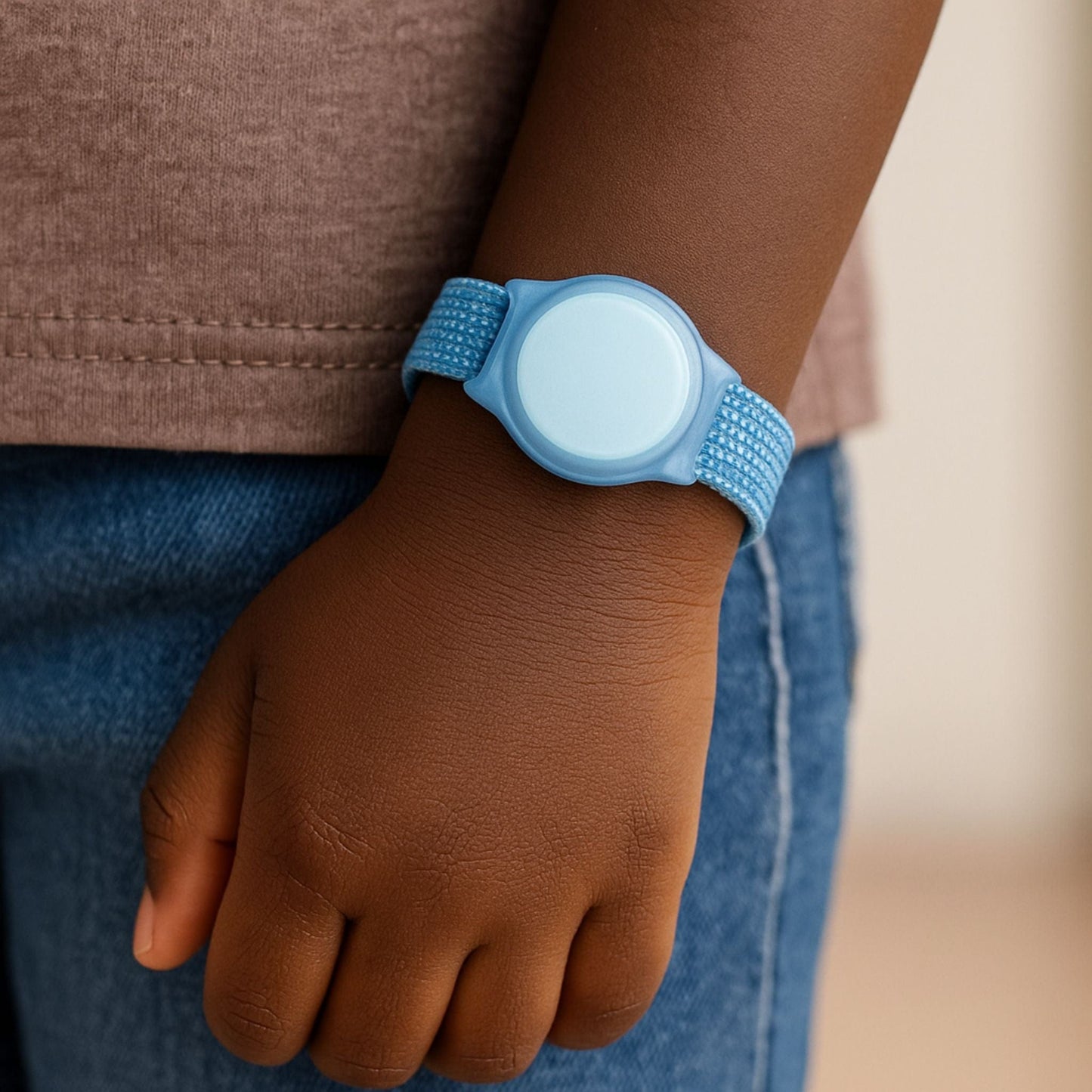 Traceur GPS Enfant <br> Bracelet Bleu Nylon Pratique avec Cache GPS Intégré