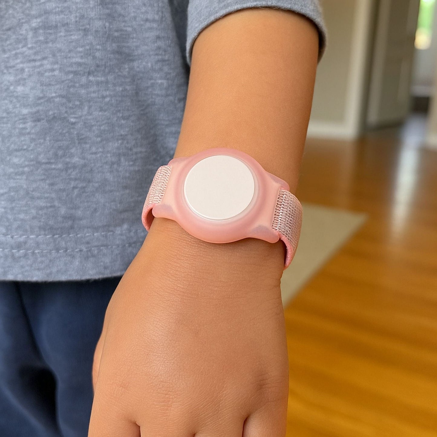 Traceur GPS Enfant <br> Bracelet Rose Nylon avec Cachette GPS Discrète