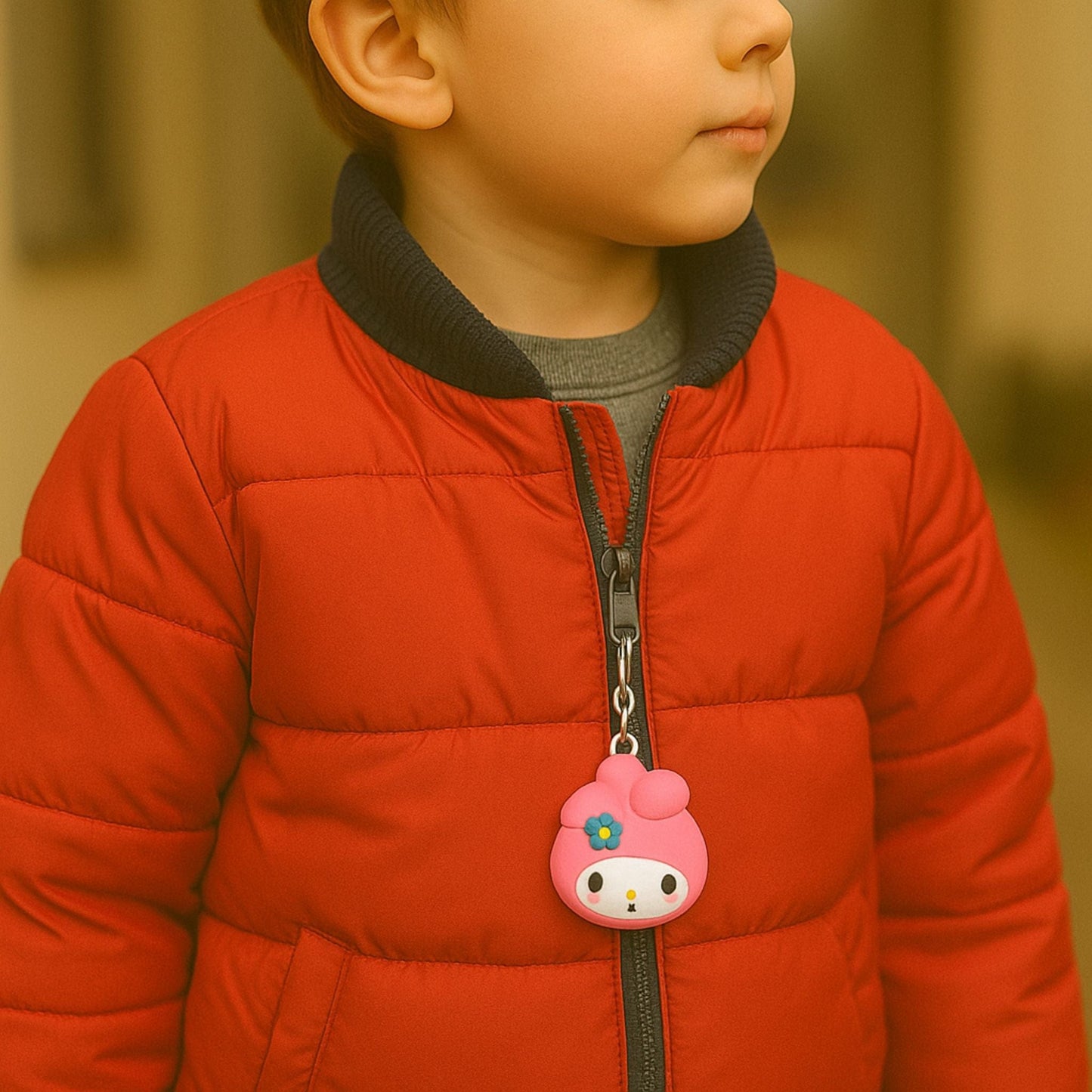 Traceur GPS Enfant <br> Chaton Rose Clin d’Œil, en Silicone avec Mousqueton