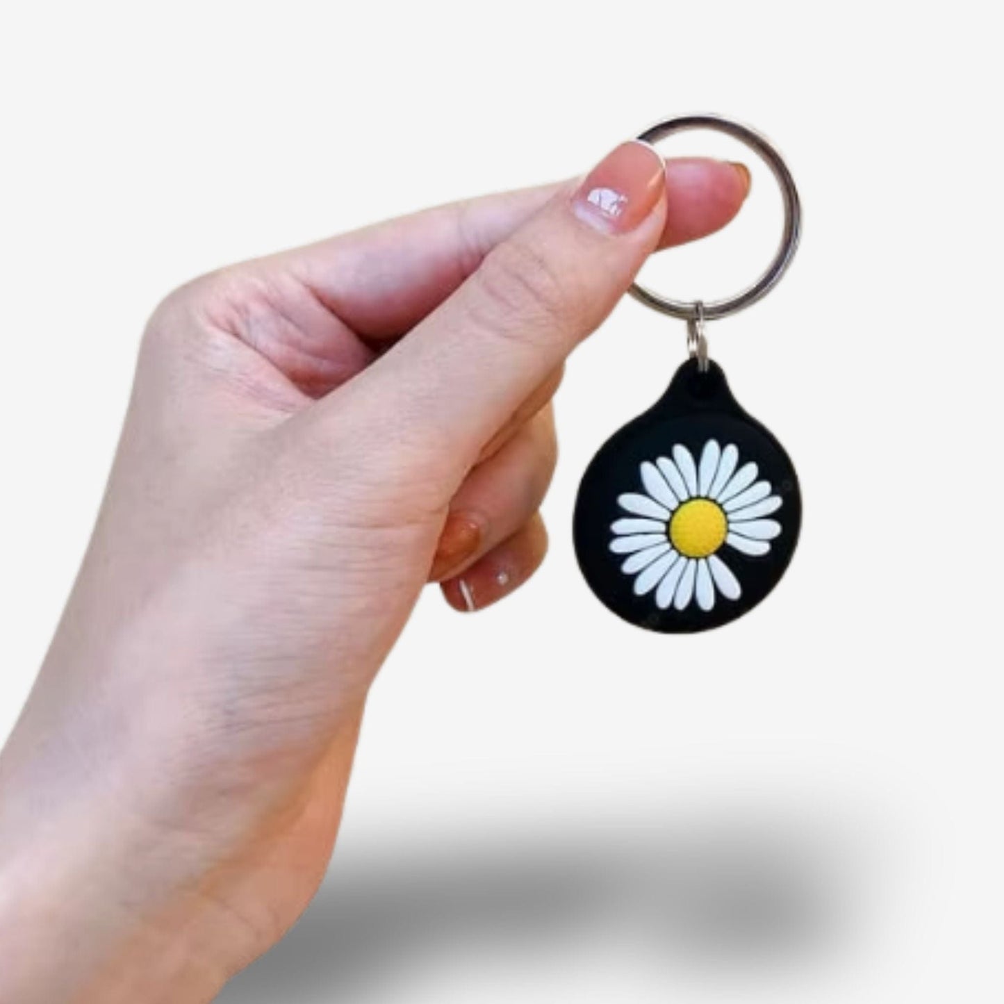 Traceur GPS Enfant <br> Fleur de Tournesol sur Fond Noir, Design Coloré