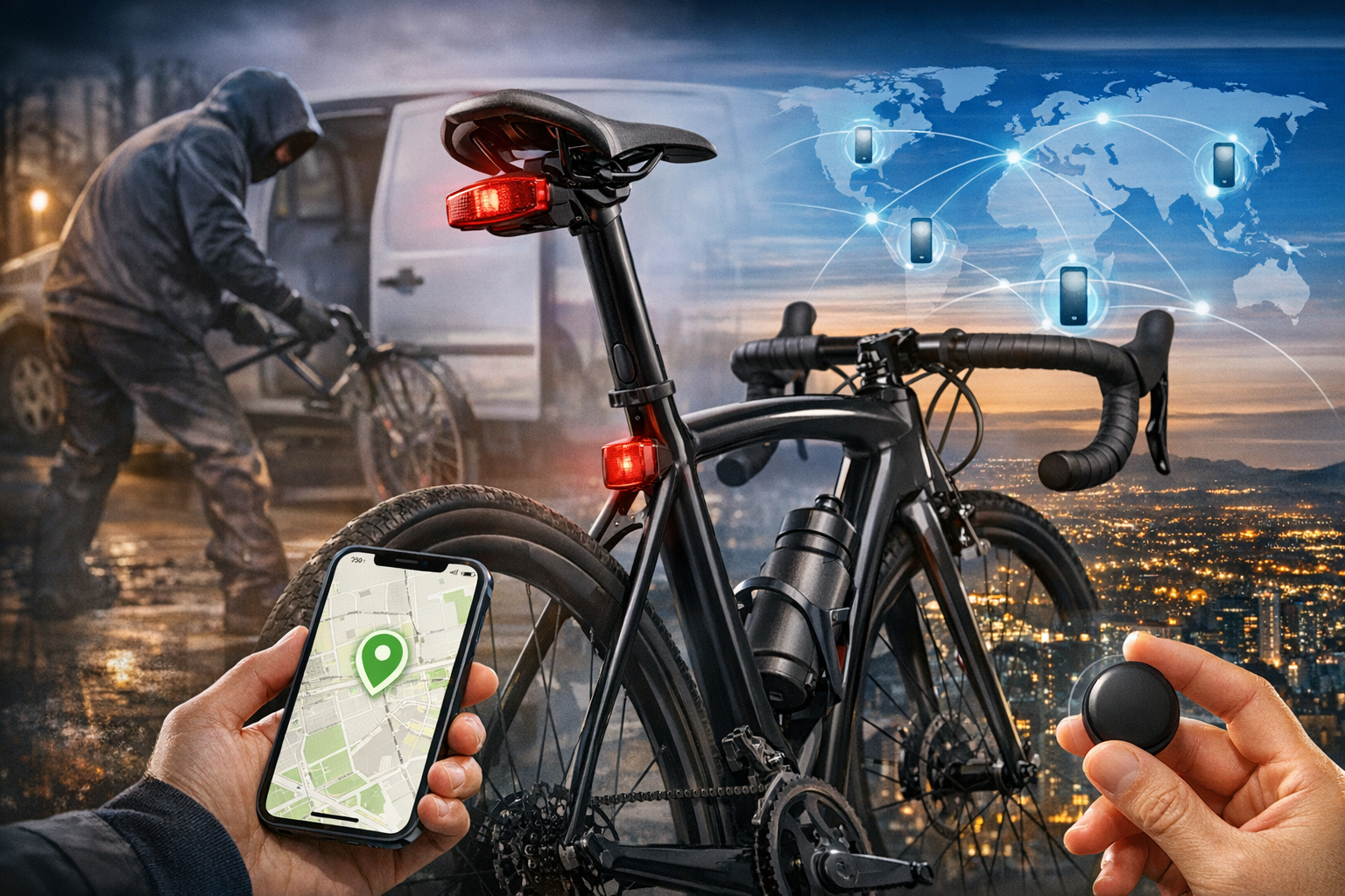 Localisation de vélo par dispositif de fixation discret