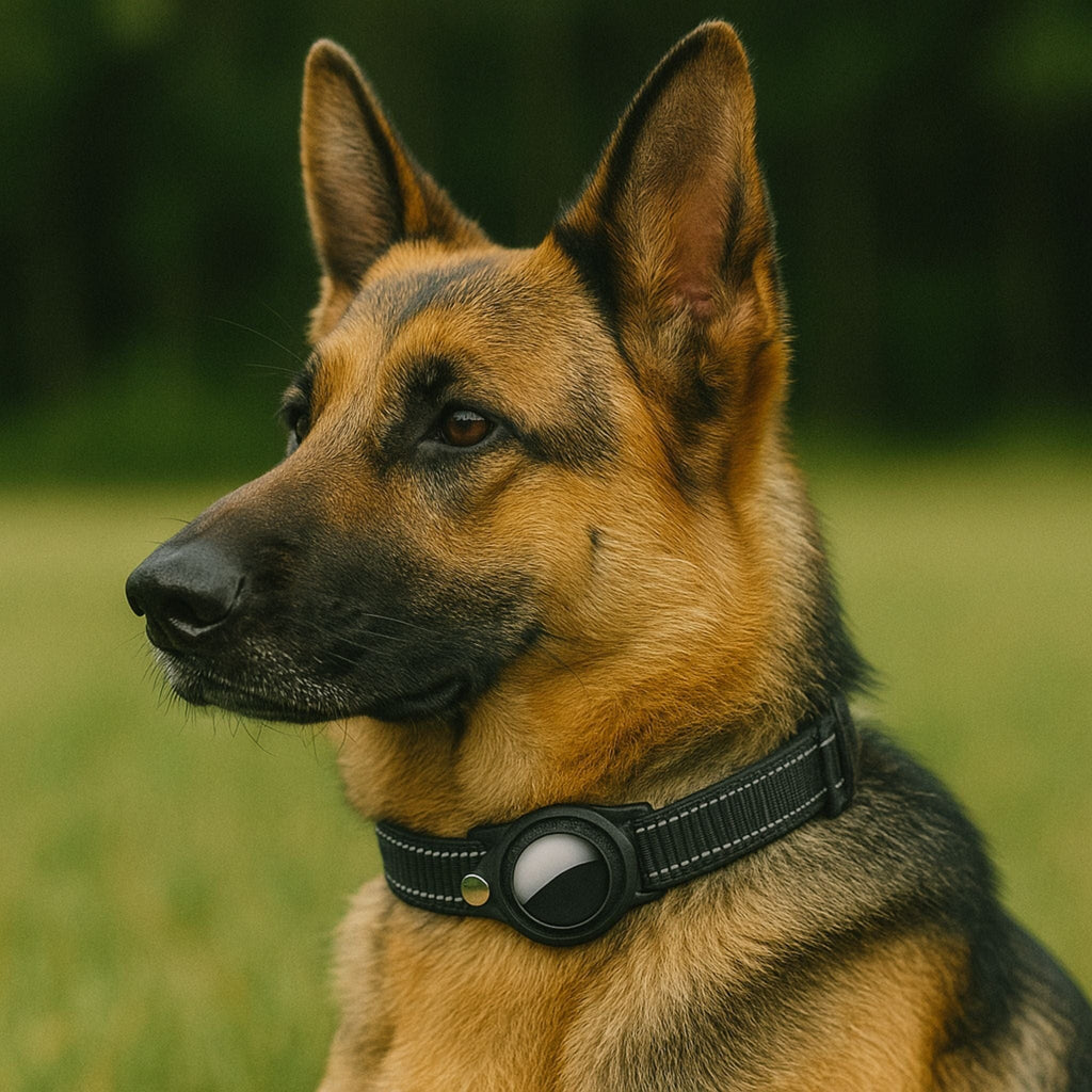 Collier GPS Chien <br> Noir Intense, Épais et Rigide, Confort et Robustesse