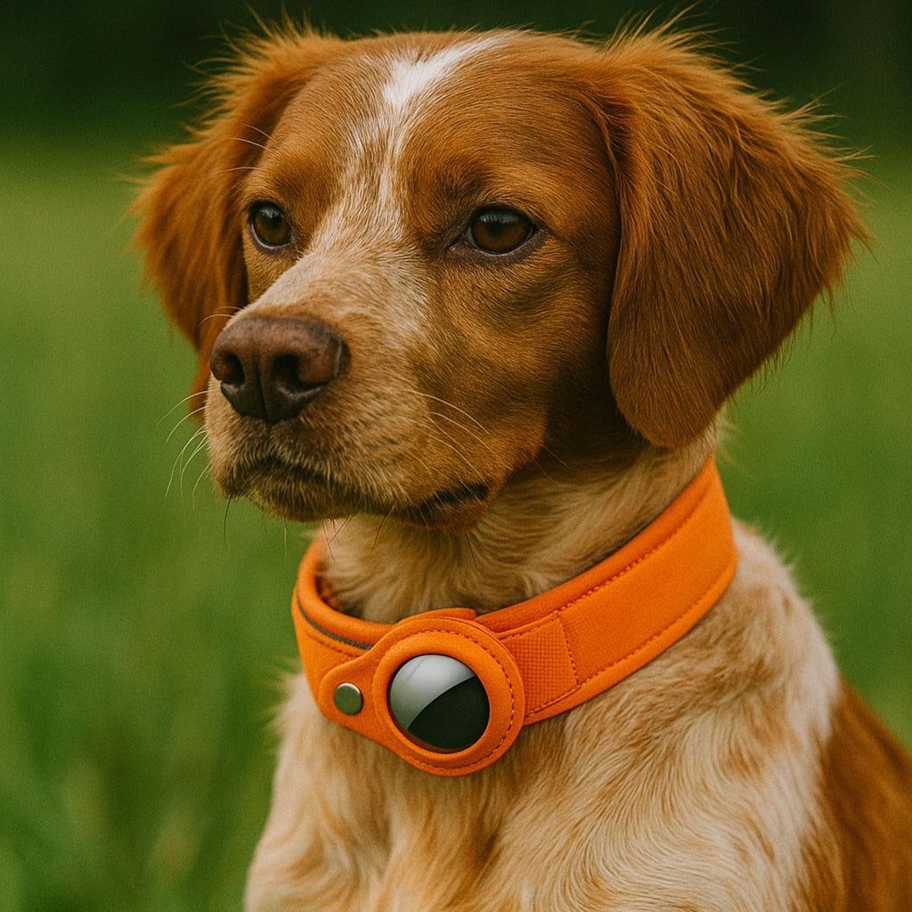 Collier GPS Chien <br> Orange Énergique, Épais et Parfait pour l’Aventure