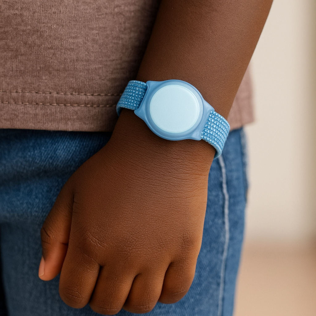 Traceur GPS Enfant <br> Bracelet Bleu Nylon Pratique avec Cache GPS Intégré