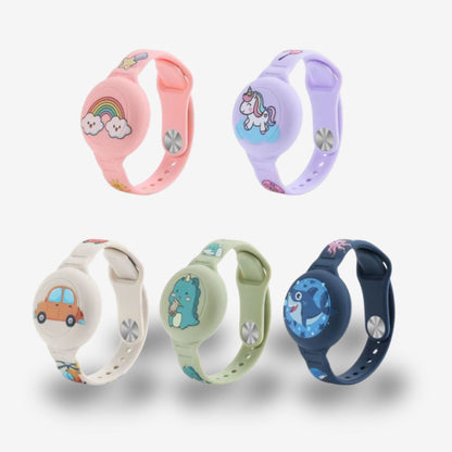 Traceur GPS Enfant <br> Bracelet Vert Silicone avec Dinosaure Dessiné