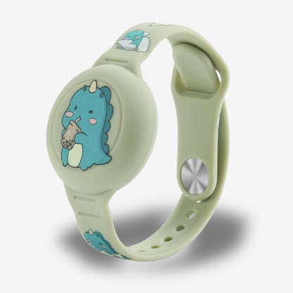 Traceur GPS Enfant <br> Bracelet Vert Silicone avec Dinosaure Dessiné