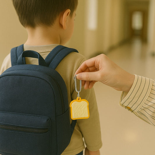 Traceur GPS Enfant <br> Brioche Tranchée Gourmande en Silicone avec Mousqueton