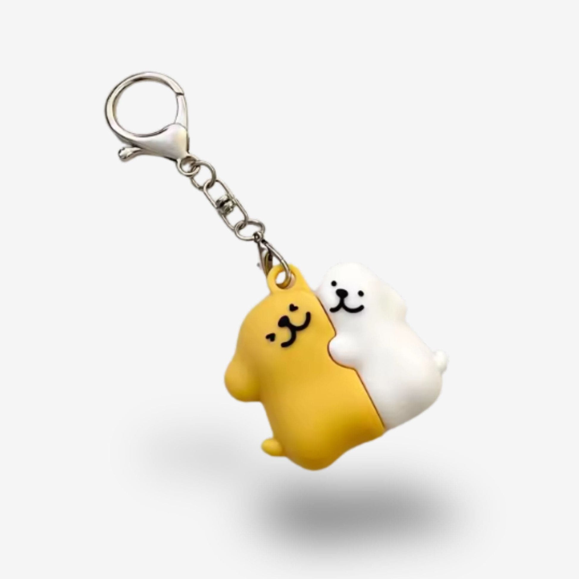 Traceur GPS Enfant <br> Deux Chiens Amoureux, Design Attendrissant en Silicone avec Mousqueton