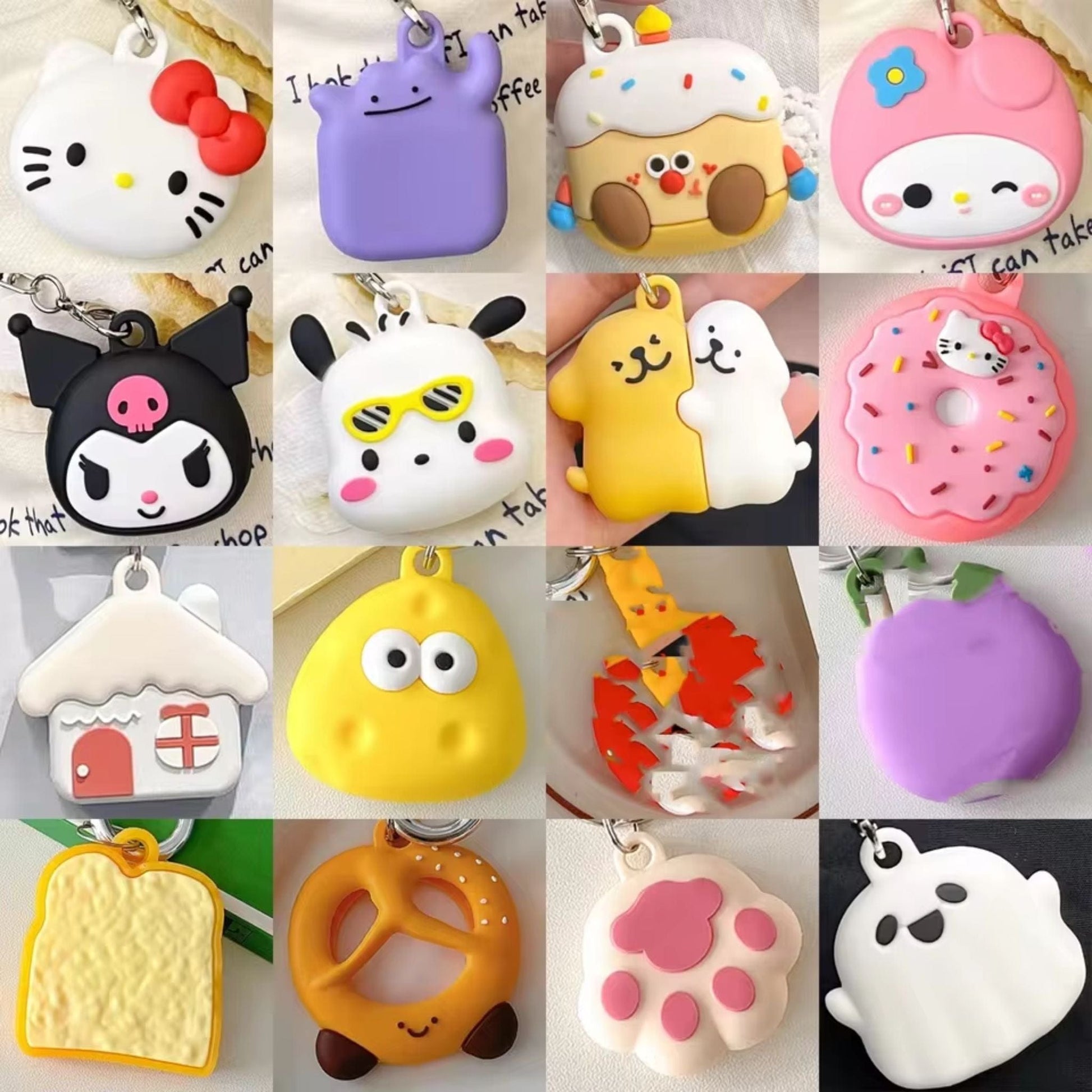 Traceur GPS Enfant <br> Donut Rose Gourmand avec Chaton, Silicone Souple et Mousqueton