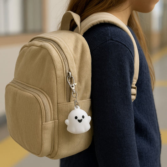 Traceur GPS Enfant <br> Fantôme Transparent Joyeux, Silicone et Mousqueton Facile à Attacher