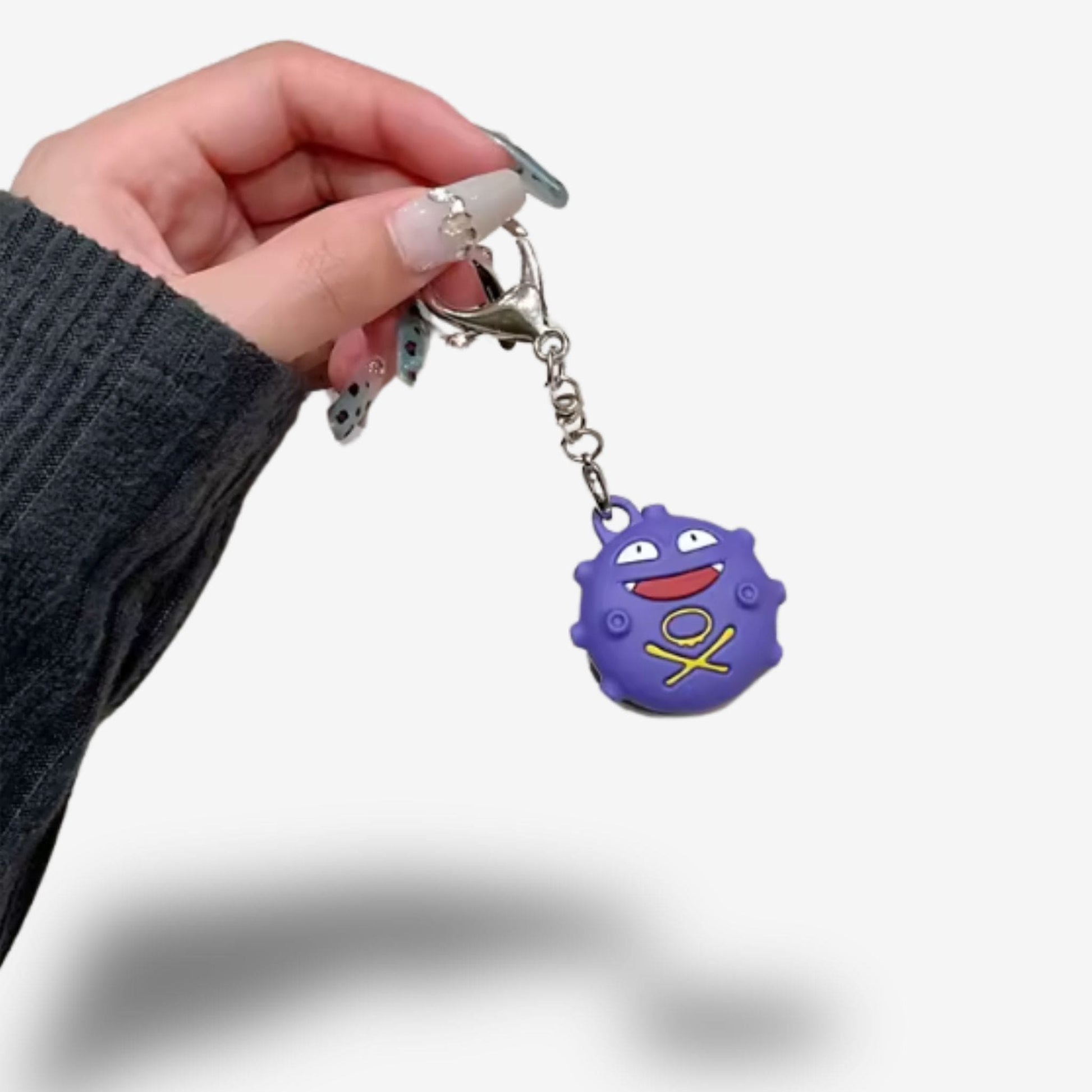 Traceur GPS Enfant <br> Petit Animal Violet Souriant, Silicone Souple et Mousqueton