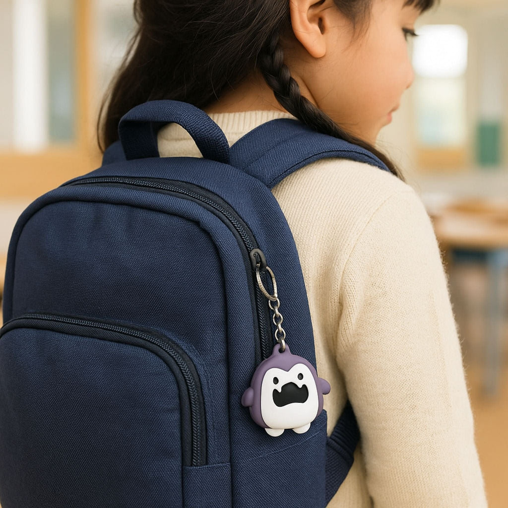 Traceur GPS Enfant <br> Petit Requin Blanc Debout, Silicone Souple avec Mousqueton