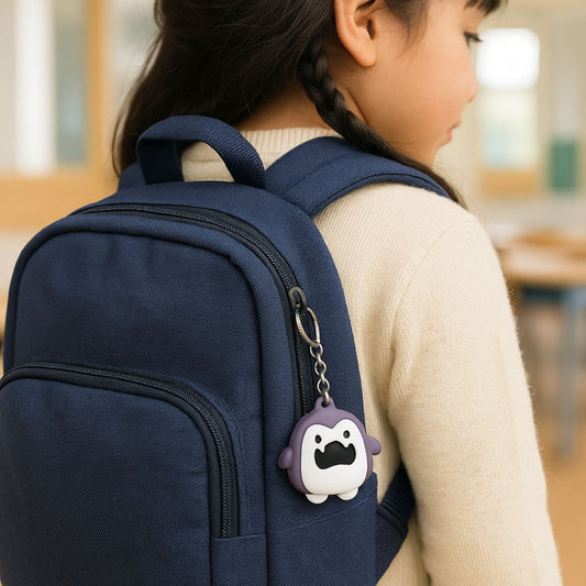 Traceur GPS Enfant <br> Petit Requin Blanc Debout, Silicone Souple avec Mousqueton